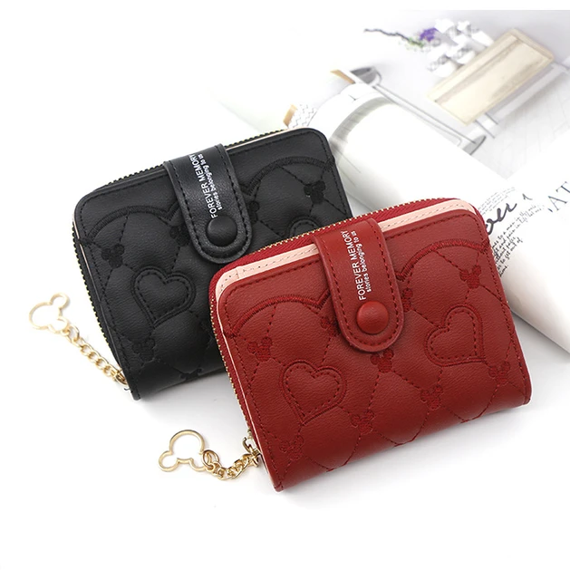 Women Wallets 2023 New Luxury Brand Red Black Small Mini Coin Purse Hasp  Card Holder Lady Wallet Zipper Female Leather Buckle - AliExpress