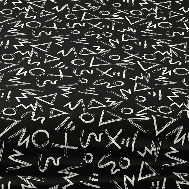 1 black background matte bed sheet with random patterns, bedroom printed bed cover, bedding (excluding pillowcases) 5