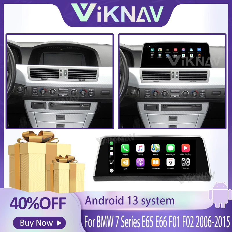 

10.25 inch Car Radio For BMW 7 Series E65 E66 F01 F02 2006-2015 wireless Carplay Video Player Android Auto GPS Navigation 128GB