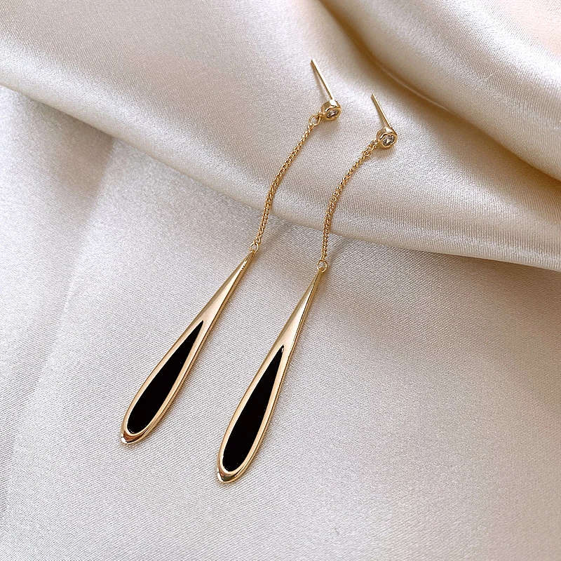 European and American Drop Tassel Long Earrings Party Luxury Accessories For Womens drop earrings,long earrings,crystal tassel earrings