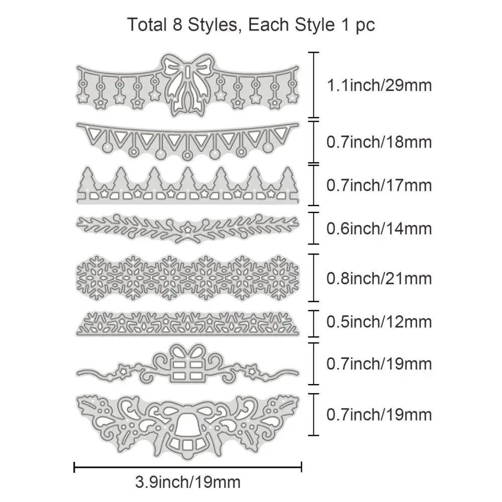 3 Pack Snowflake Christmas Die Cuts - Metal Cutting Dies For Card Making, Scrapbooking & Paper Crafts