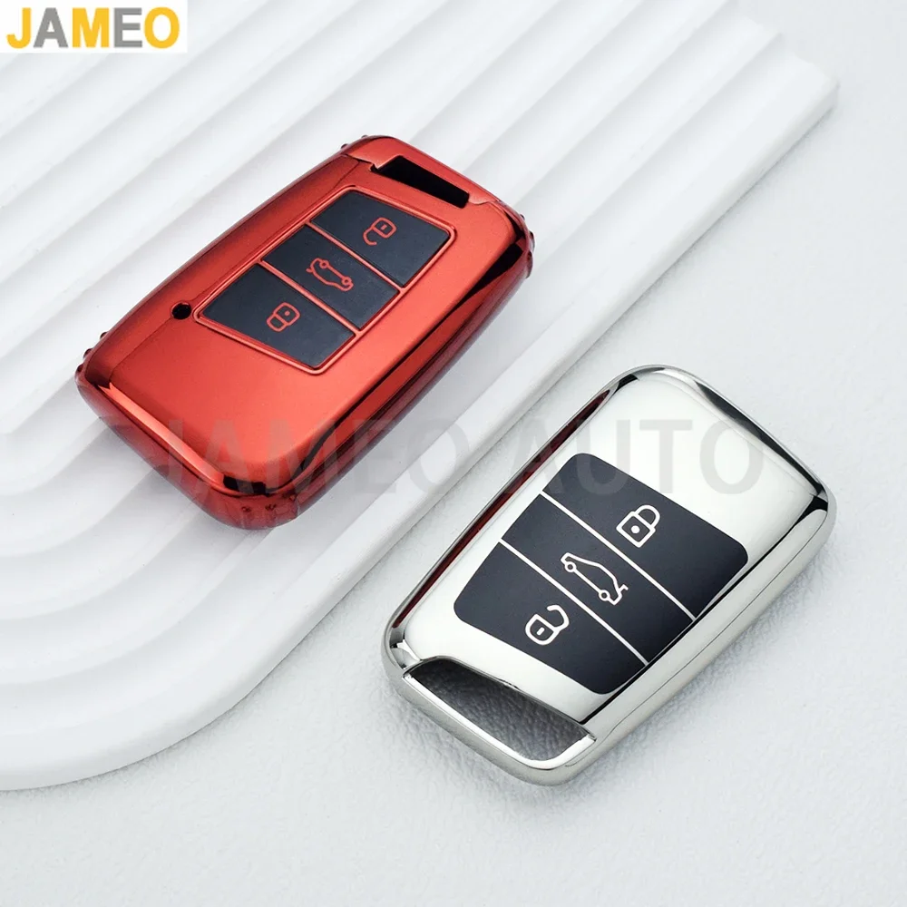 Tpu Smart Car Key Case Cover Portachiavi Ring Holder Protect Per Vw Passat B8 Jetta Skoda Superb Kodiaq 2020 2021 2022