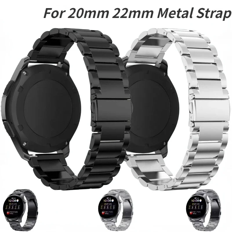 

20mm 22mm Titanium alloy Strap For Samsung Galaxy watch 3 Huawei watch GT2 Stainless steel Sports bracelet band For Amazfit GTR