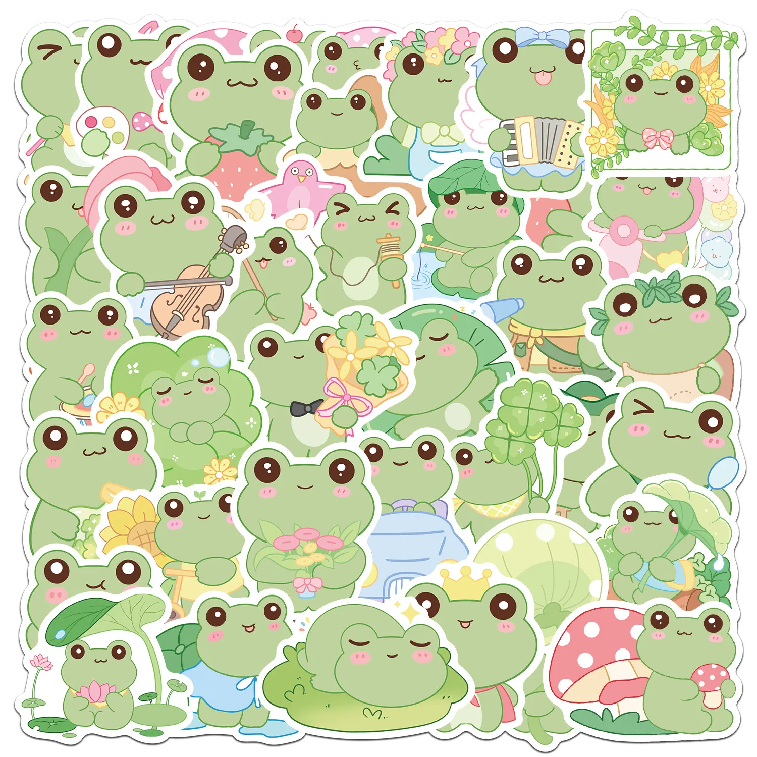 10/50 stücke Nette Frösche Cartoon Graffiti Aufkleber Telefon Gitarre Laptop Notebook Koffer Wasser Flaschen Wasserdichte Aufkleber Kinder Spielzeug