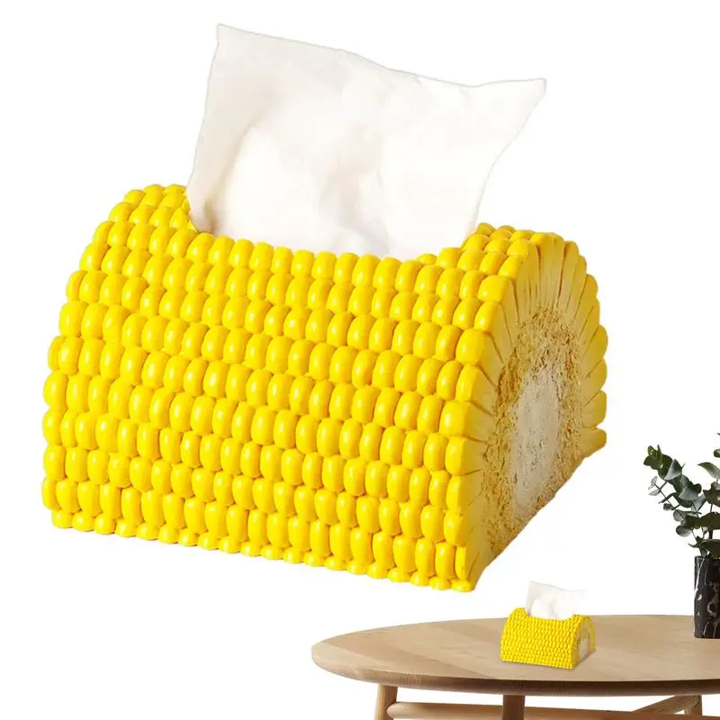 

Funny Tissue Box Cover Creative Funny Corn Tissue Box Cover Resin Ornament Toilet Paper Box Holder With Wide Opening Decorative
