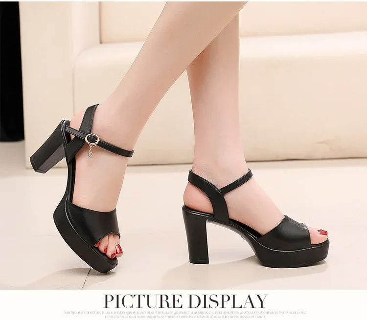 PlatiNum Sandals - Genuine Leather Texture