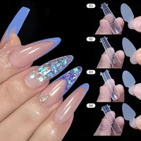 12Pcs/sheet Reused Soft silicone Pad French Line Nal Forma Dual Sticker Poly Nail Gel Duet System Dual Form for French Manicure 2