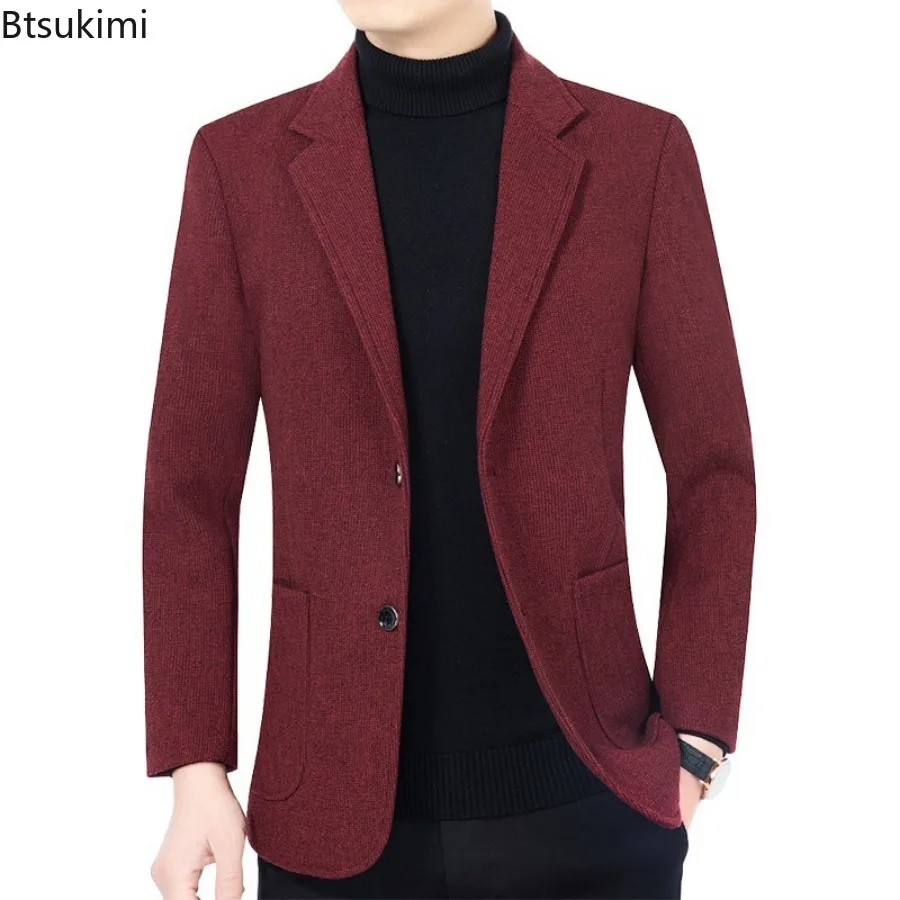 New Men's Business Blazers Jackets Casual Suits Coats Male Autumn Winter  Single-breasted Solid Suits Jacket 2024 Men's Clothing