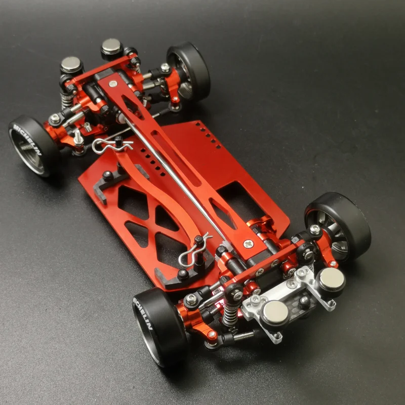 1/24 RC Racing Car Metal Shell R35 AWD Brushed Motor Metal Frame Remote Control Professional Mini Racing Car Toy for Boys 4