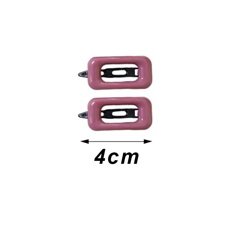 2pcs/set Girls Candy Color Hollow Square Hairpins Hair Clips Pins Side Bangs Clip Barrettes for Children Headwear Accessories