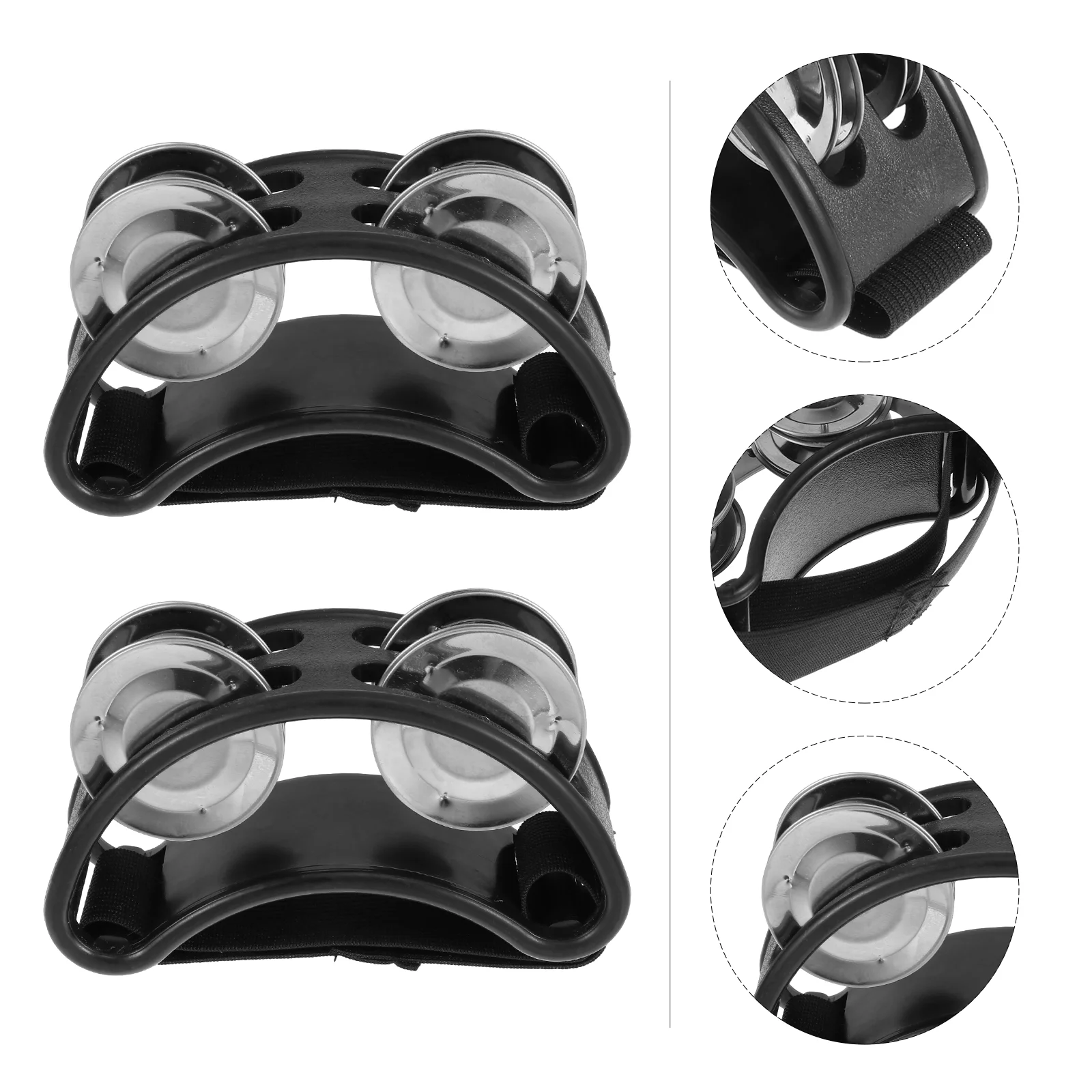 

2 Pcs Double Row Pedal Bell Child Toy Mini Tambourines Alloy Musical Instrument