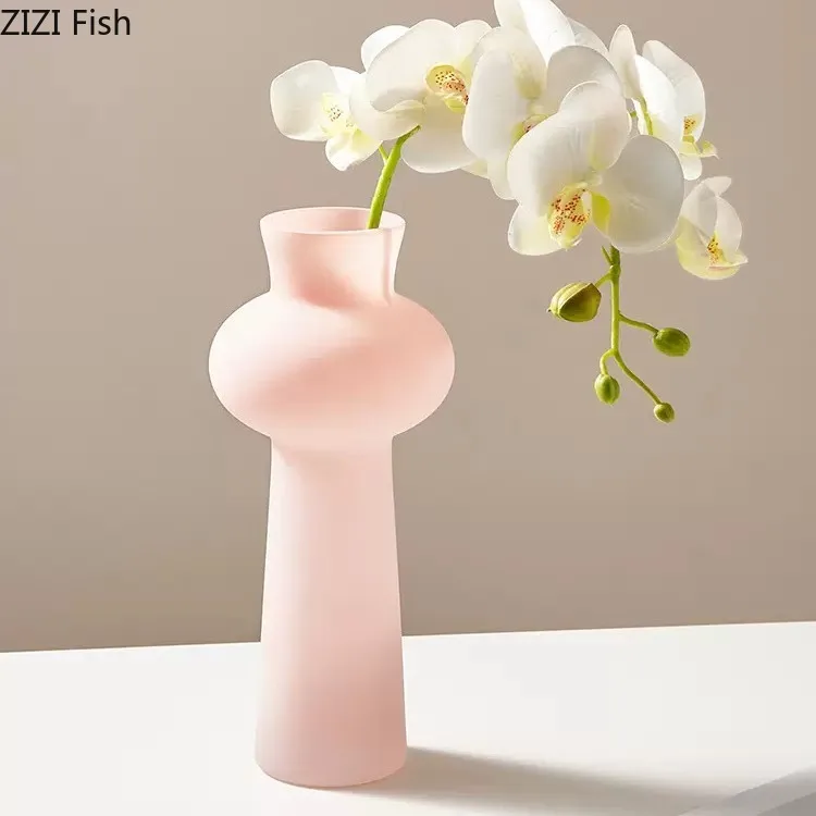Green Glass Vase Flowers Pots Hydroponic Flower Vessels Desk Decoration Flower Arrangement  Floral Vases Room Aesthetic Decor 3