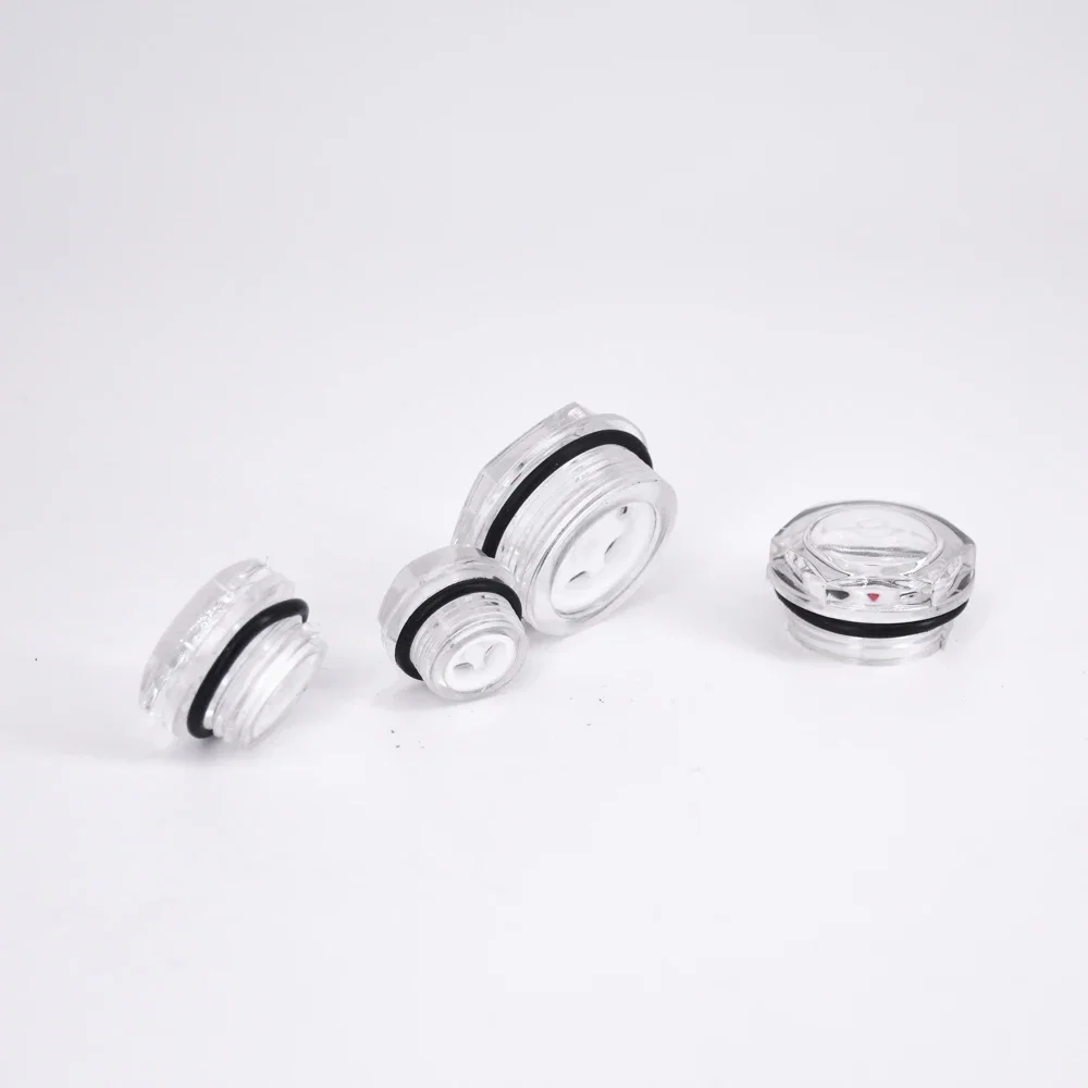 G 3/8" 1/2" 3/4" 1" BSP M16-M60 Metric Male Plastic Oil Level Sight Glass Window Hex Head For Air Compressor Gearbox oil level sight glass