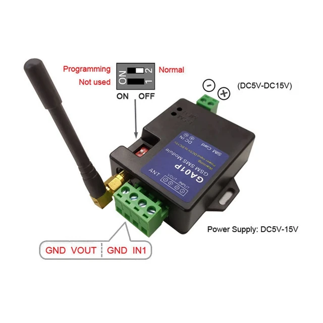GA01P Vending Machine GSM Alarm Box Support Power Failure Alert One Alarm Input One Alarm Voltage Output 2
