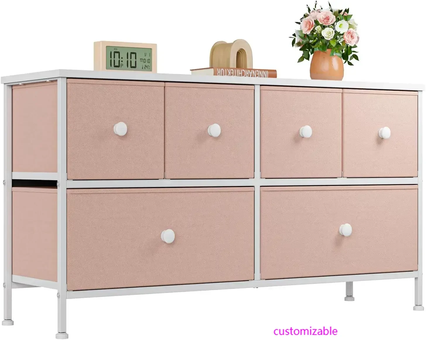 6-Drawer Pink Dresser 1