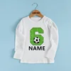 Football Number Birthday Kids T shirt 1 2 3 4 5 6 7 8 9 Years Customize Name Soccer Boys T-shirts Baby Girls Long Sleeve Clothes 2