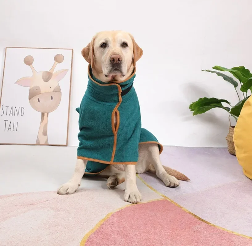 Dog Bathrobe Absorbent Pet Quick Drying Bath Towel Dog Bath Towel Large Small Dogs Clean Absorbent Bathrobe Full Body Wrap Cat