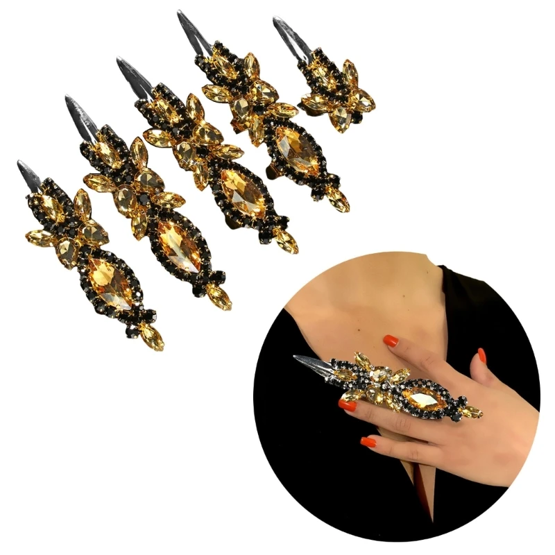 

5Pcs/Set Square Stone Adjustable Cuff Rings Wedding Jewelry for Women