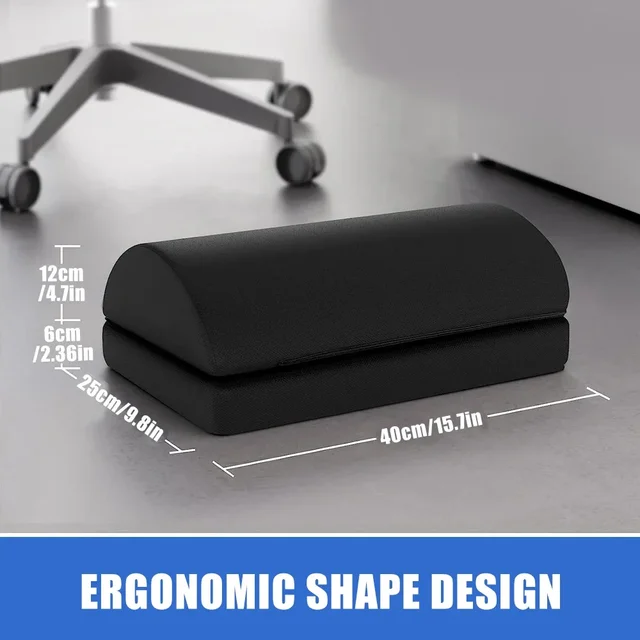 2 Adjustable Heights Foot Rest - Under Desk - Soft Memory Foam