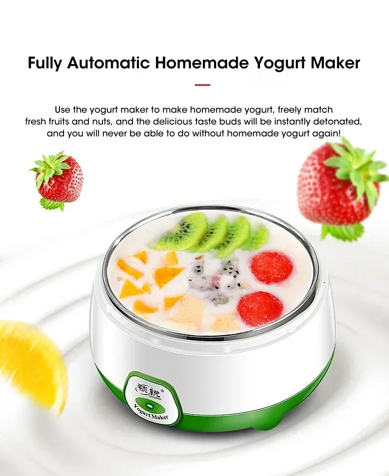 Description Picture 2 of item1L Yogurt Maker Mini Automatic Yogurt Machine Household DIY Yogurt Tools Kitchen Appliances StainlessSteelTank Appliances Yogurt