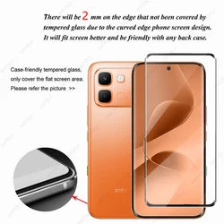 3D Curved Glass Screen and Camera Lens Protector - Edge Glass Protective Film for 1 Screen Glass (Infinix Note Edge)
