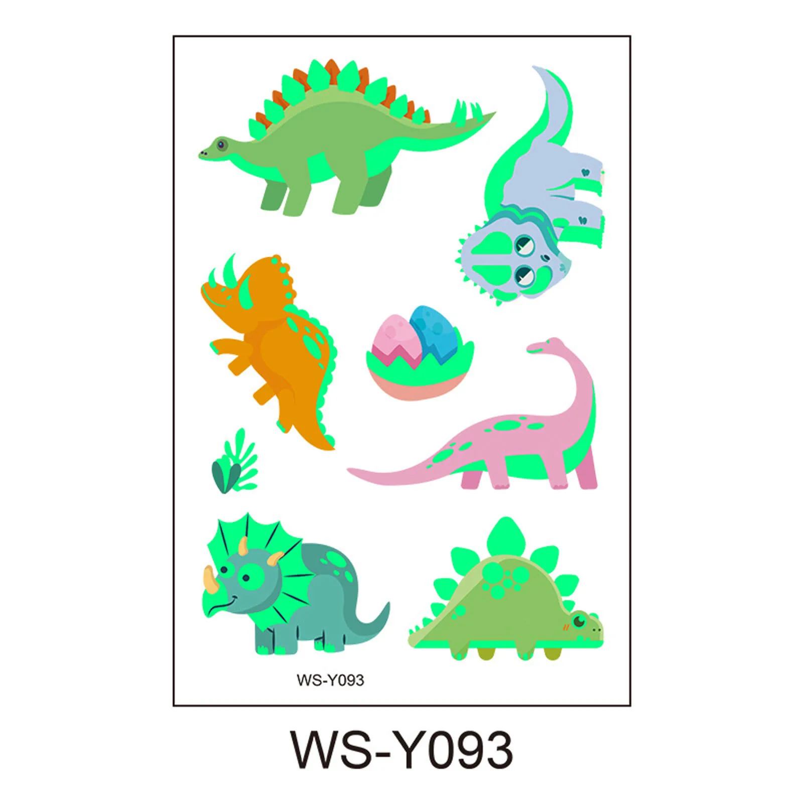 Dinosaur Glow In The Dark Stickers Cute Kids Sweat Sticker Cartoon Fun Temporary Fluorescent Stickers 1pc Decoration Sticker