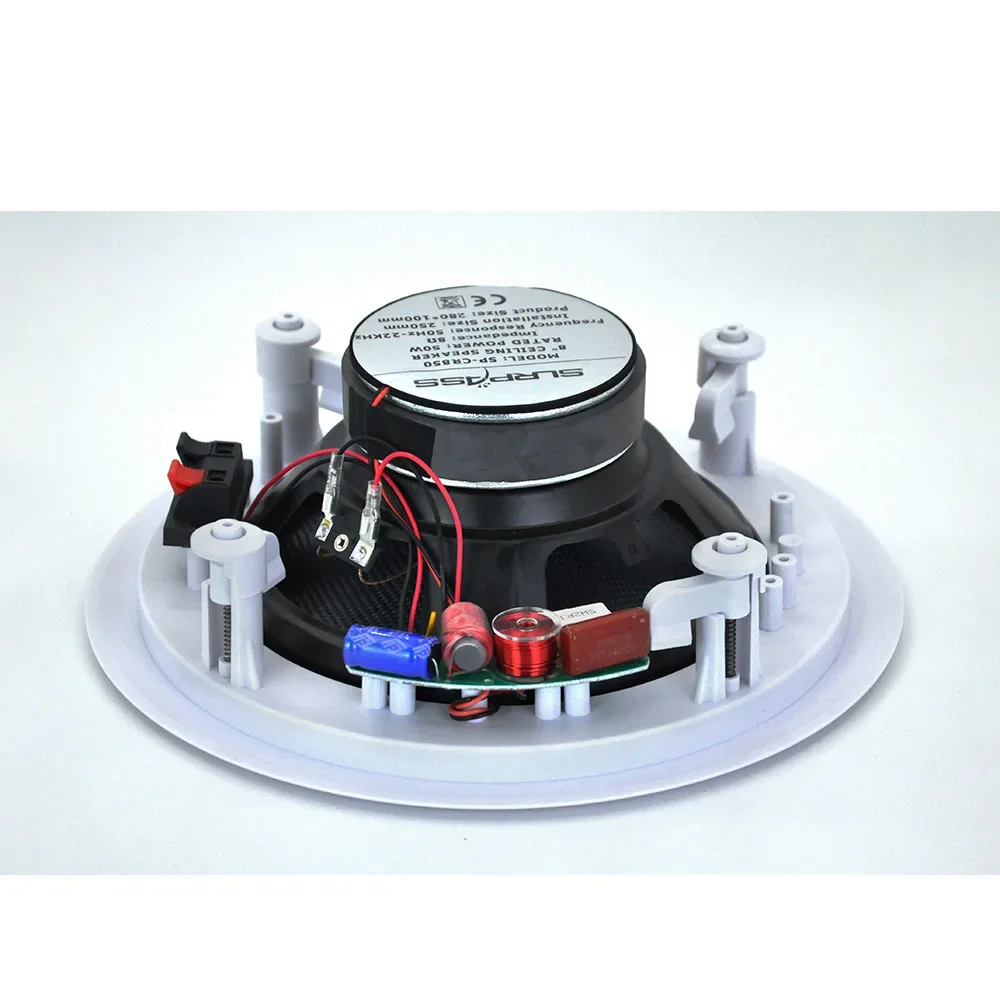 Wall Ceiling Speaker 50W Ceiling Speaker HiFi Stereo 8inch Coaxial Wall-mounted Loudspeaker Home Theater Sound System Public Broadcast Horn