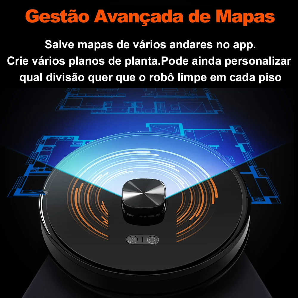 (Código: BRL888)Aspirador Robô ABIR X9, Navegação a Laser, Sucção 6500Pa, Mapeamento Multiníveis, Lâmpada UV Dupla, Controle Inteligente de Áreas, Tecnologia Auto Carpet Boost, Versão Atualizada do X8,Bivolt