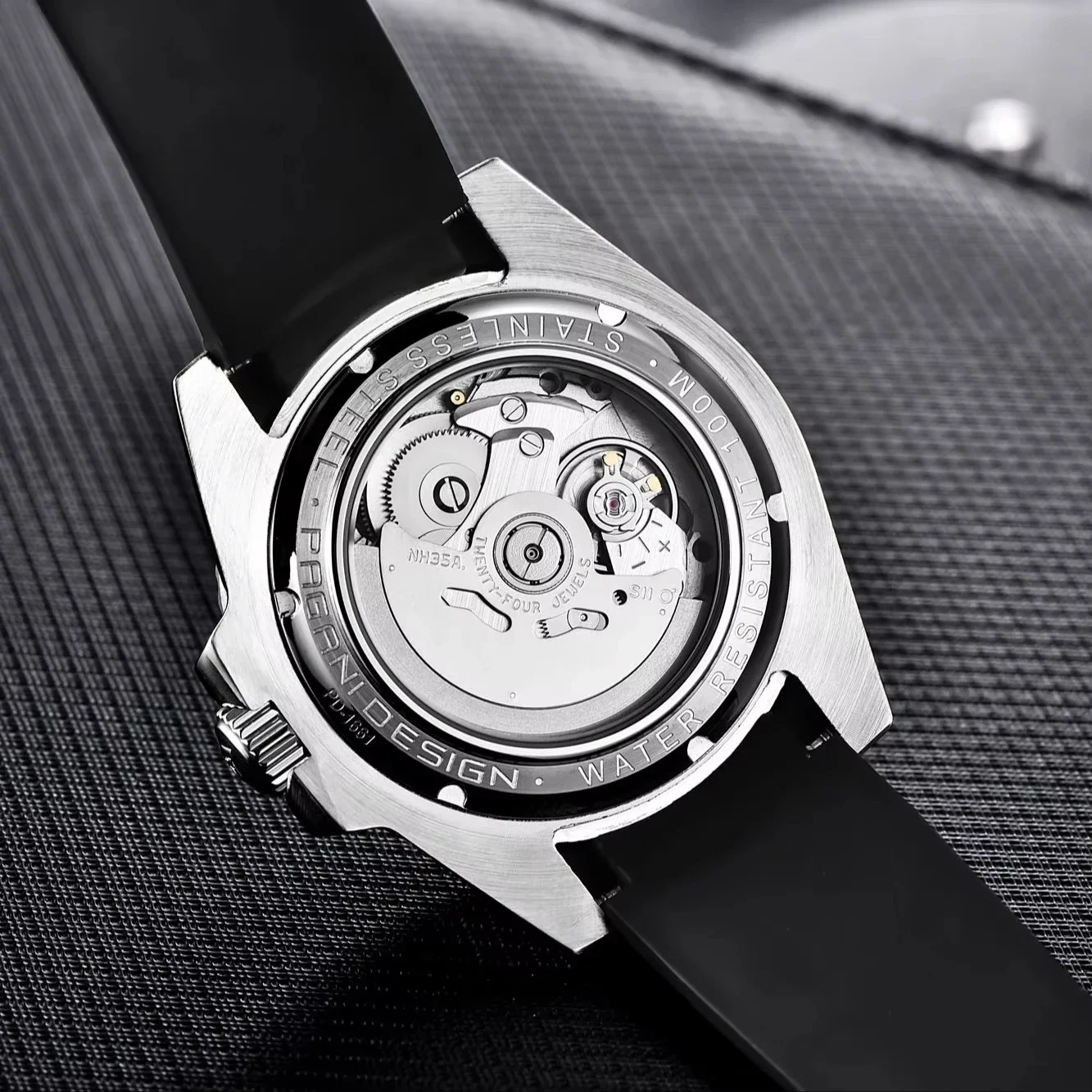 PAGANI DESIGN Luxurious Business Men's Automatic Mechanical Watch NH35 Black Nylon Strap Stainless Steel Sapphire PD1661 Watch