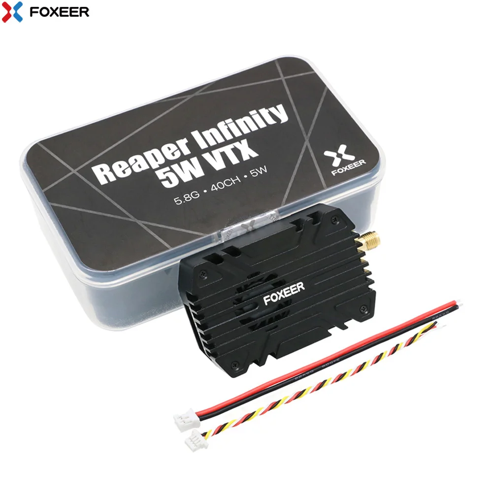 

Foxeer Reaper Infinity 5.8G 40CH 5W VTX Build-in Mic Fan CNC Heat Dissipation Shell 20X20mm 9-36V for RC FPV Drone Long Range