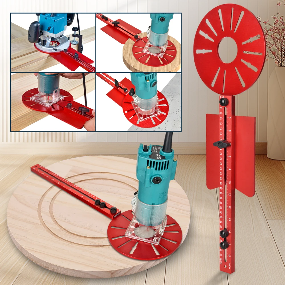 1pc Trimmer's Edge Guide, Positioning Tool, Hole Opener, Wood Milling, Circular Milling Channel, Woodworking Tools
