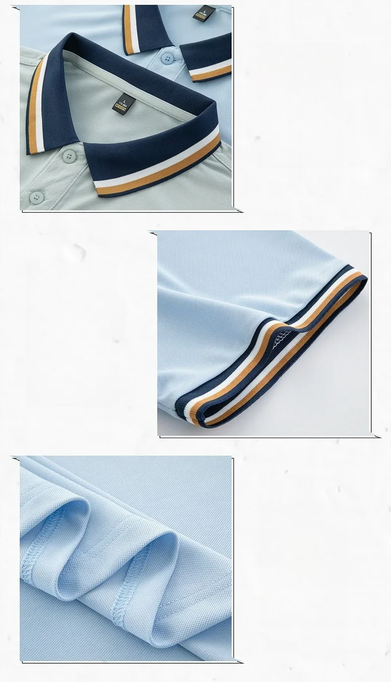 2025 Fashionable Men's Short Sleeved Polo Shirt with Summer Collar and Striped Design, Boutique Top, Casual Business T-shirt 14 S8a55e2ea3b5143fd85d84f2f43b9d0d5i