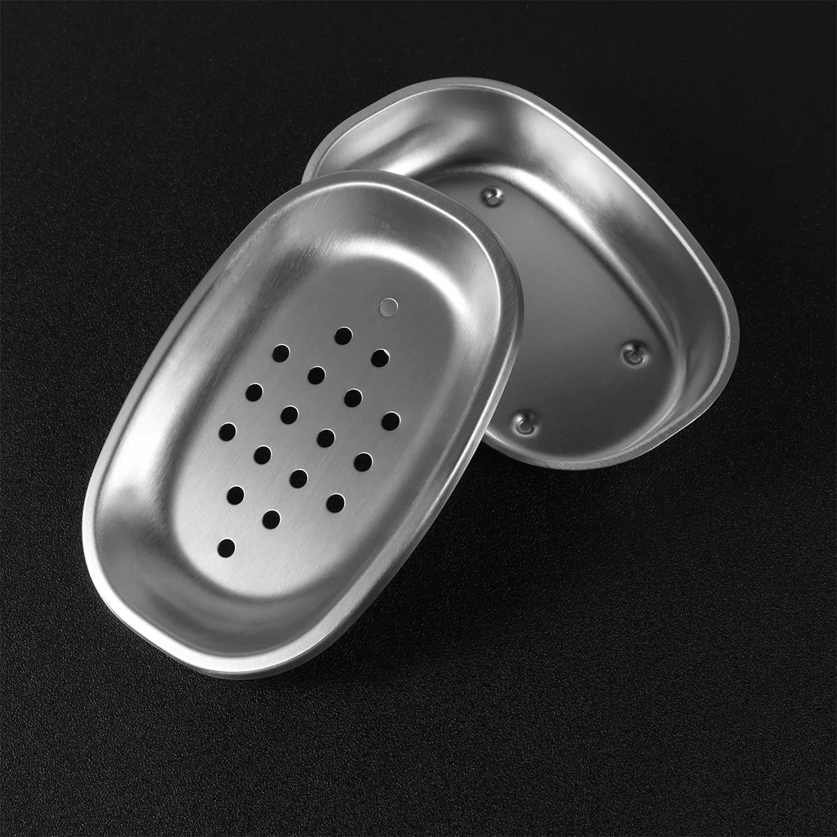 

1pc Stainless Steel Soap Box Durable Soap Dish Simple Soap Holder Bathroom Supply for Home Dorm Hotel
