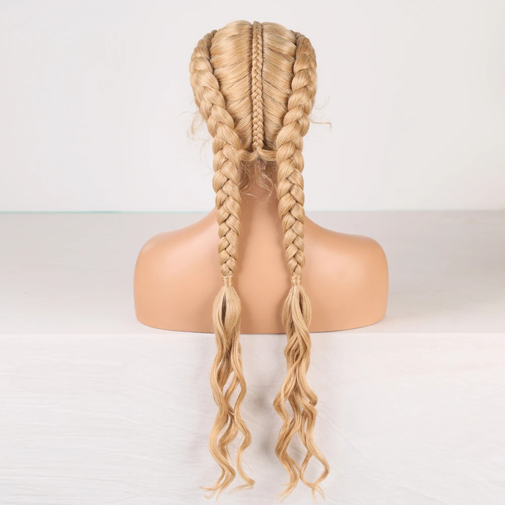 Aimeya volle Spitze Box geflochtene Perücke synthetische Spitze Front Perücken für Frauen blonde Zöpfe Perücke mit Baby Haar Flechten Perücken