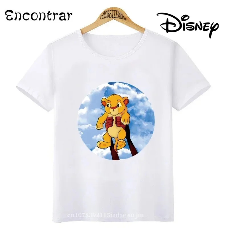 Trendy Brand Kids T-shirt The Lion King Cute Simba Print Girls Clothes Baby Boys Short Sleeve T Shirt Funny Children Clothing, 3