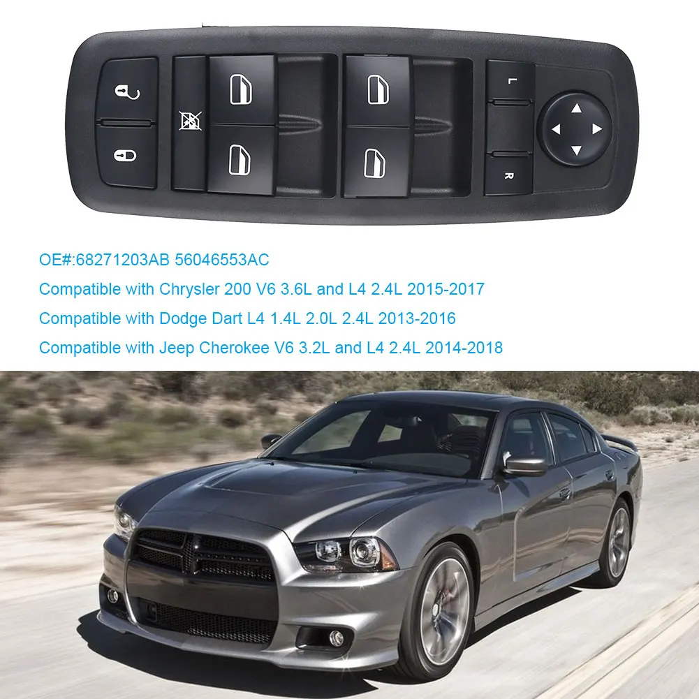 

68271203AB переключатель управления главным окном драйвера для Chrysler 200 Dodge Дротика L4 Jeep Cherokee переключатель окон 56046553AC 68271203AA