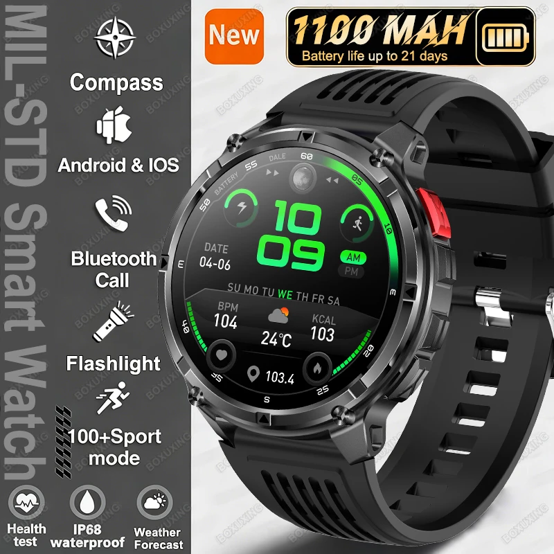 Nuovo Smartwatch T-Rex 3 Ultra 2026 con Batteria da 1100mAh, Impermeabile 5ATM, GPS per Sport all'Aperto, Monitoraggio Frequenza Cardiaca, Bussola e Chiamate Bluetooth