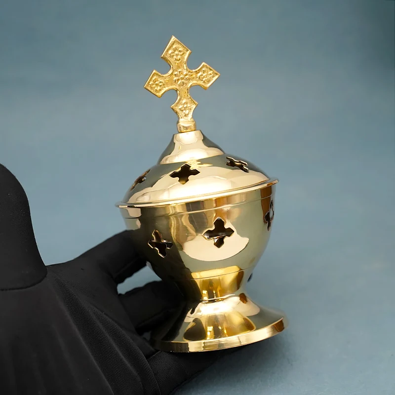 Räuchergefäß Kirche Metall - Kreuz Aromatherapie Halter Dekoration