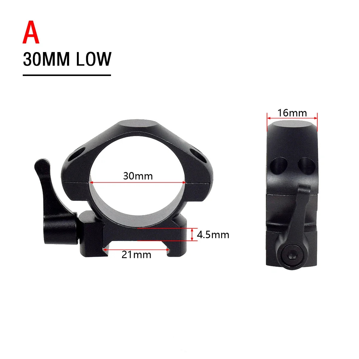 Enhanced Quick Release Steel Scope Rings - Adjustable Profile, 2-Pack