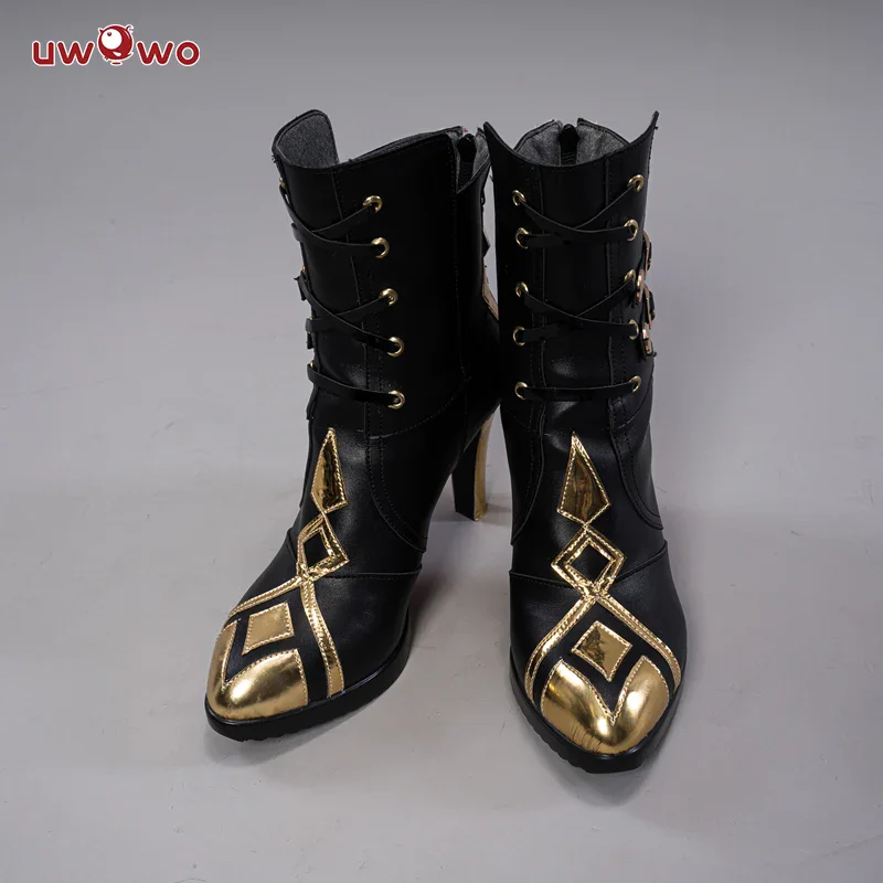 UWOWO Game Genshin Impact Cosplay Fatui forbore The Knave Arlecchino Costume scarpe stivali