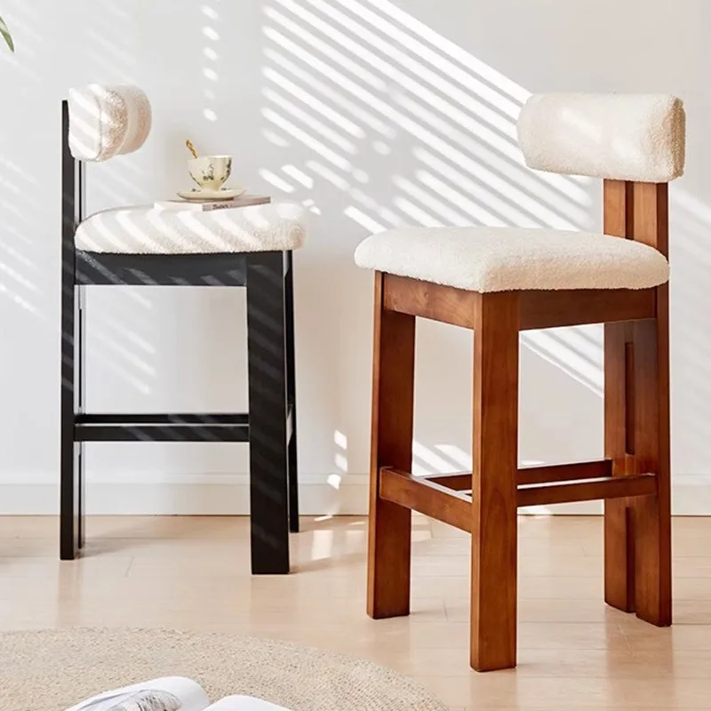 Home Bar Chair Kitchen Counter Stools High Elegant Bar Chair Nordic Style Dining Wooden Modern Luxury Tabouret De Furniture