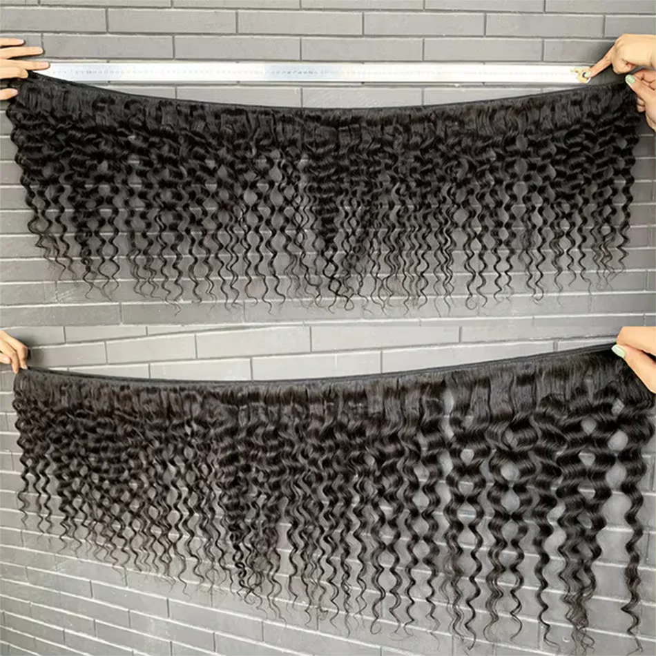 30Inch Deep Wave 1 3 4 Bundles Deal Malaysian Hair Weave Bundles 100% Virgin Human Depp Water Curly Extensions Tissage