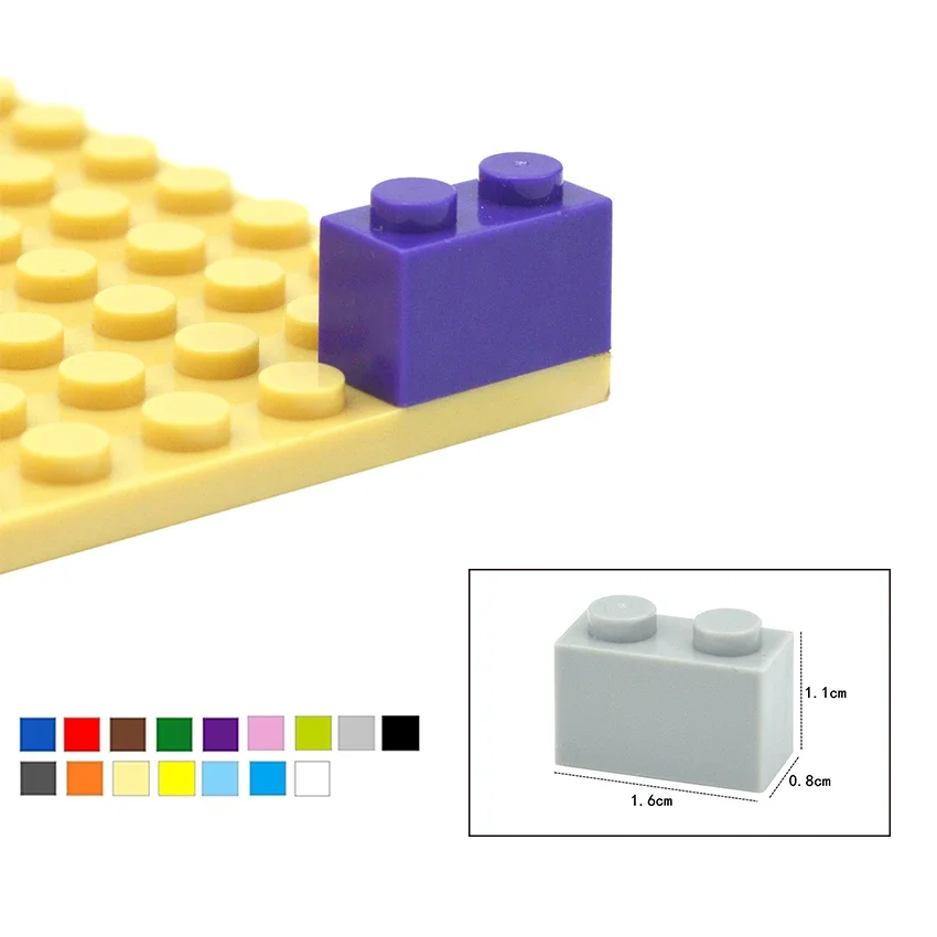 Construction blocks Building blocks 100pcs Bricks Compatible 3004 1x2 Dots DIY Building Blocks Thick Figures Brick Educational Creative Construction Toys For Kids