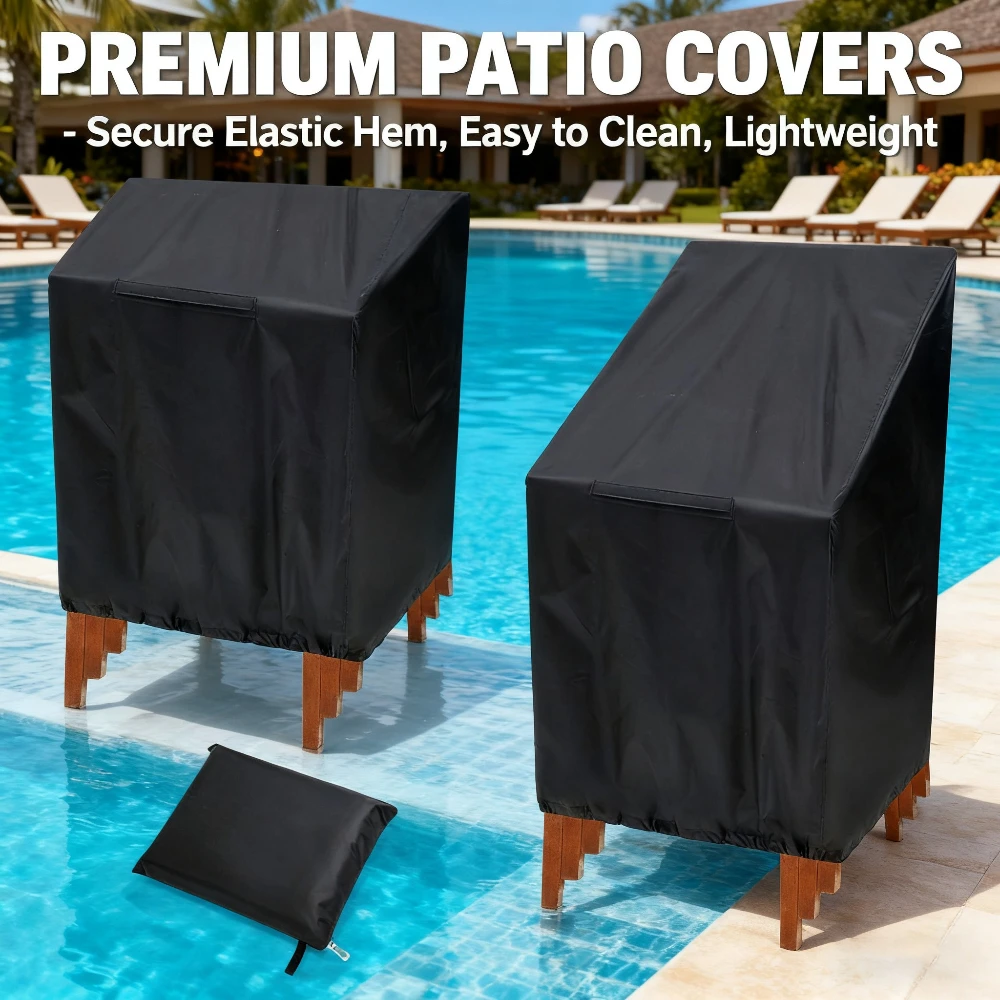 Waterproof Stackable Outdoor Garden Chair Covers - All-Weather Furniture Protection in Multiple Sizes