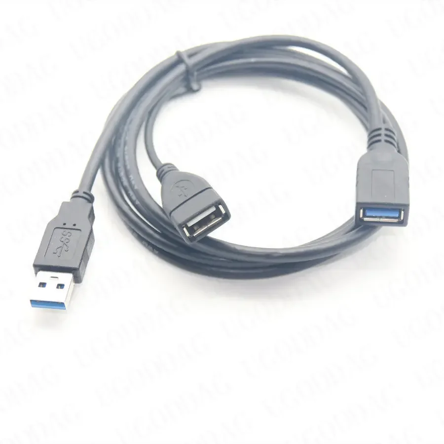 Usb 3.0 Fêmea para Dupla Usb Macho com Dados de Energia Extra y Cabo de Extensão Usb um Fêmea Dois Macho Cabo de Carregamento de Dados 30cm - Imagem 5
