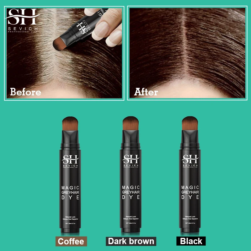 

Sevich 20ml Temporary Hair Dye Hair Color Pen 3 Colors One-time White Grey Hair Cover Up Hair Color Brush Unisex DIY Hair Color