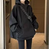 American Style Waterproof Spring Autumn Hooded Jacket Women's Casual Diagonal Zipper Design Sensation Minority Coat Trend