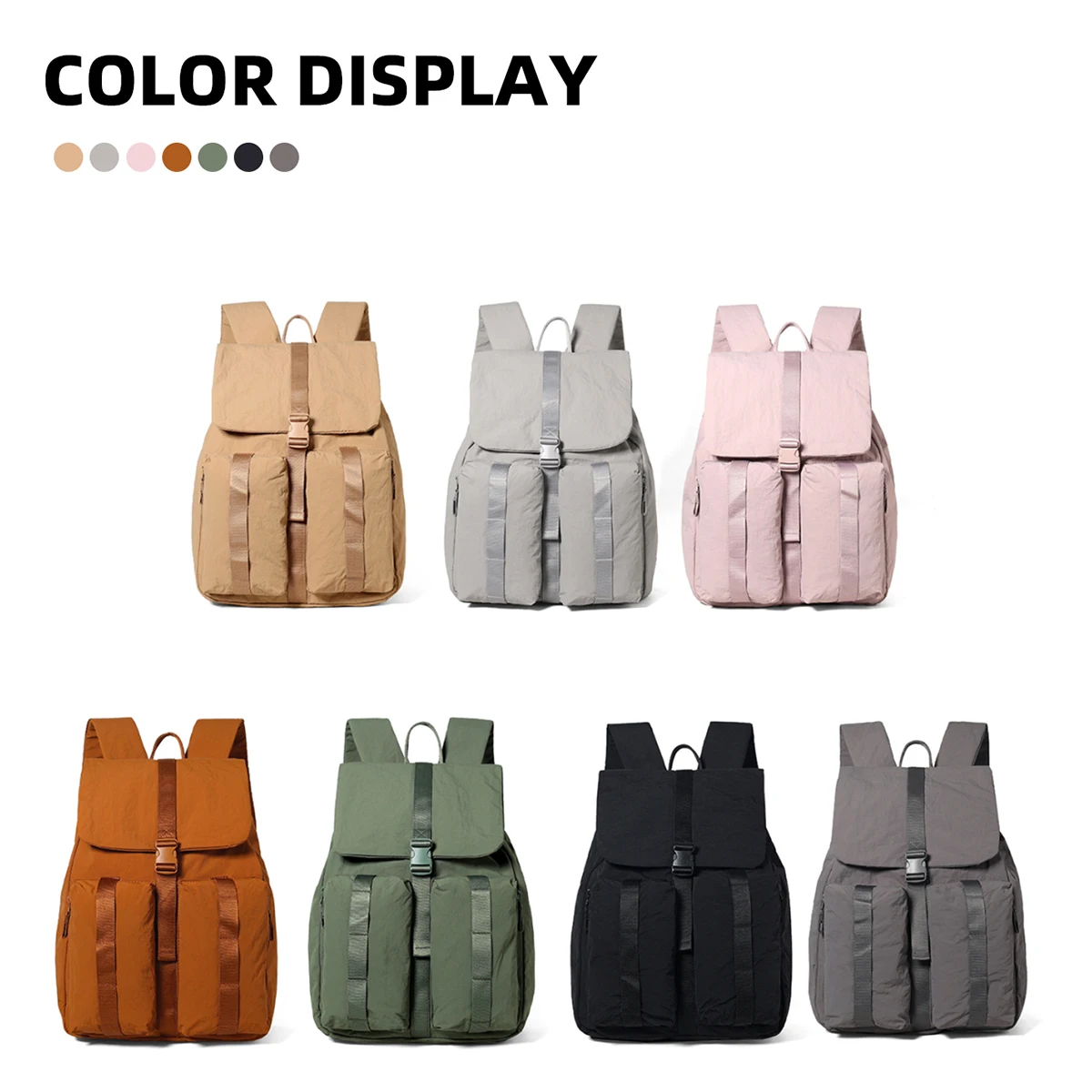 Drawstring Backpack for Women 2025 New Fashion Versatile Travel Lightweight Backpack Small Commuter Waterproof Small School Bag Couple Student Class