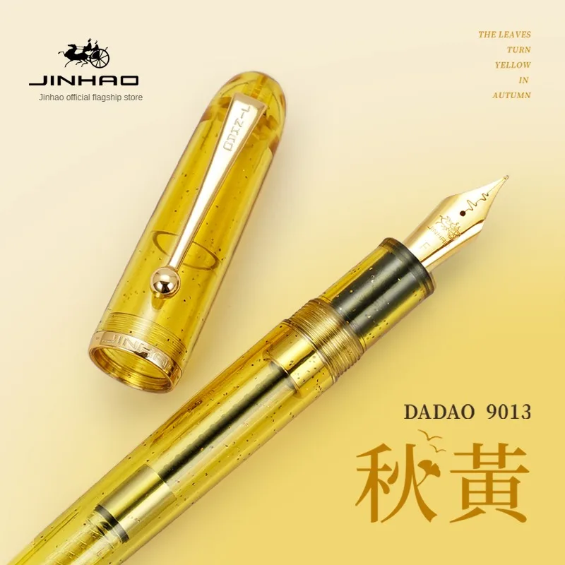 

JINHAO 9013 перьевая ручка, акриловые прозрачные цветные роскошные ручки F/M наконечник для письма офисные школьные принадлежности, канцелярские принадлежности PK 9019 9016