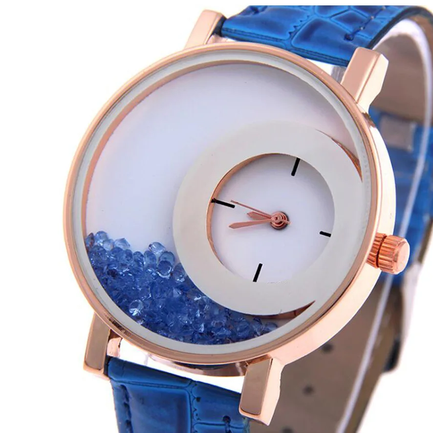 Broken Diamond Large Dial Student Watch Casual Fashion Versatile Women Quartz Belt Wrist Watches Montre Часы Женские Наручные 2
